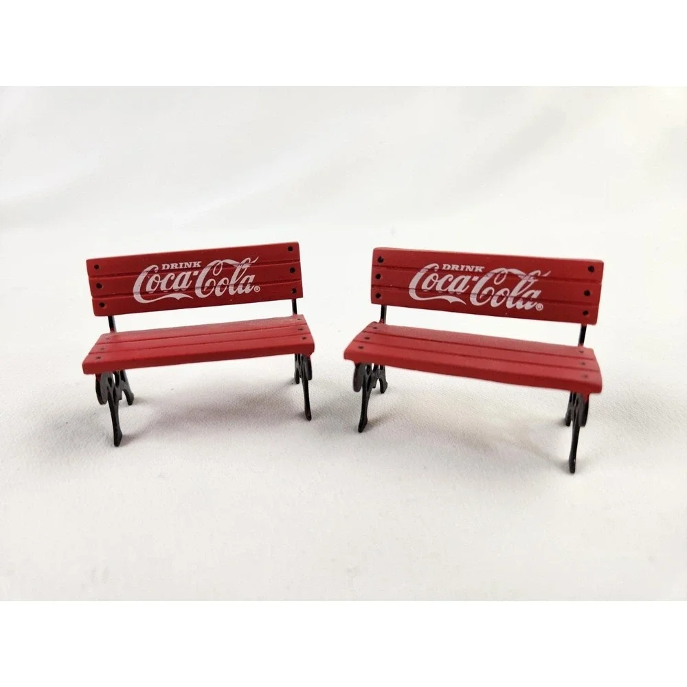 Vtg Coca Cola Christmas Town Square Collectible Park Bench #64319 COKE Train